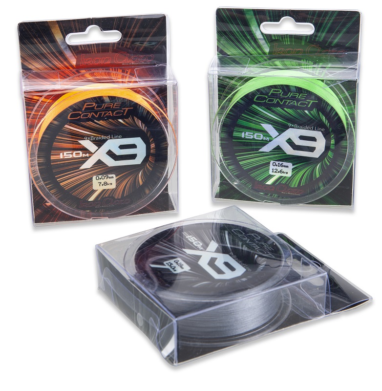 Iron Claw šňůra Pure Contact X9 0,24 mm 150 m šedá