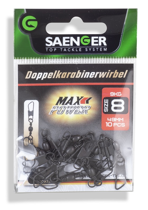 Saenger obratlík s dvěma karabinkami Doppel6 61mm, 8ks/bal