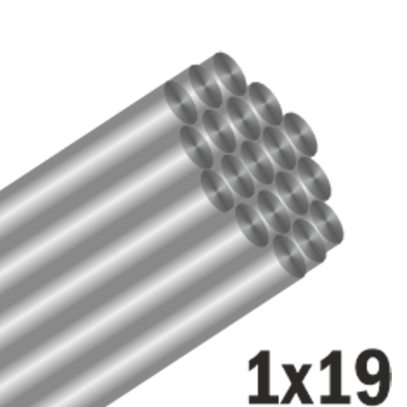 Mistrall ocelové lanko s trojháčkem 1x19 18kg hnědé 12,5cm 2ks