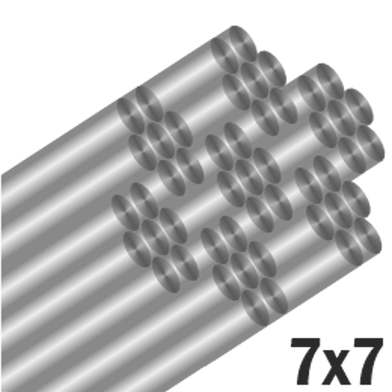 Mistrall ocelové lanko 7x7 30kg 100cm 2ks