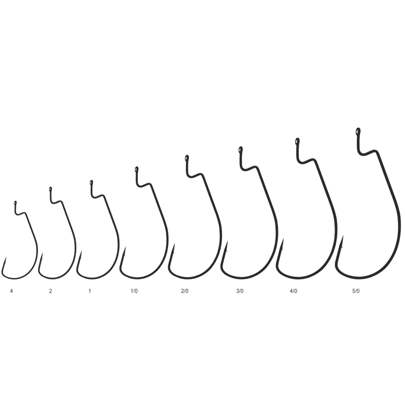 Mistrall offsetový háček Wide worm s očkem 6 black nickel 10ks