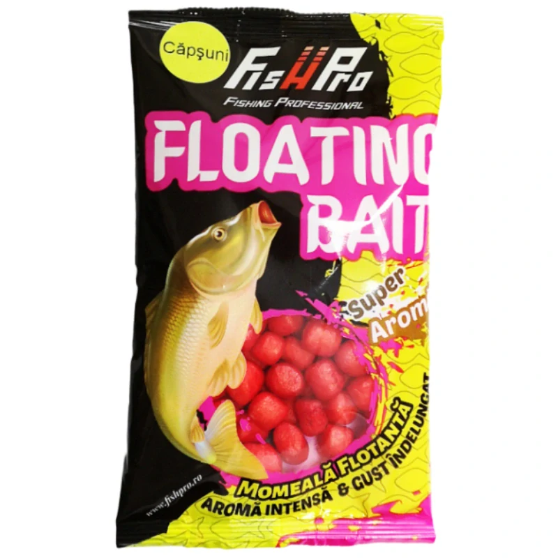 Fish Pro plávajúca nástraha Puffi Floating Bait jahoda 6-10mm 15g