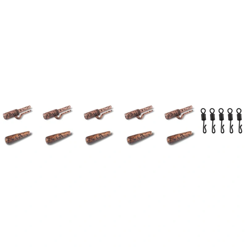 Anaconda klip Jungle Quick Change Safety Lead Clip Jungle hnědá 5 setů