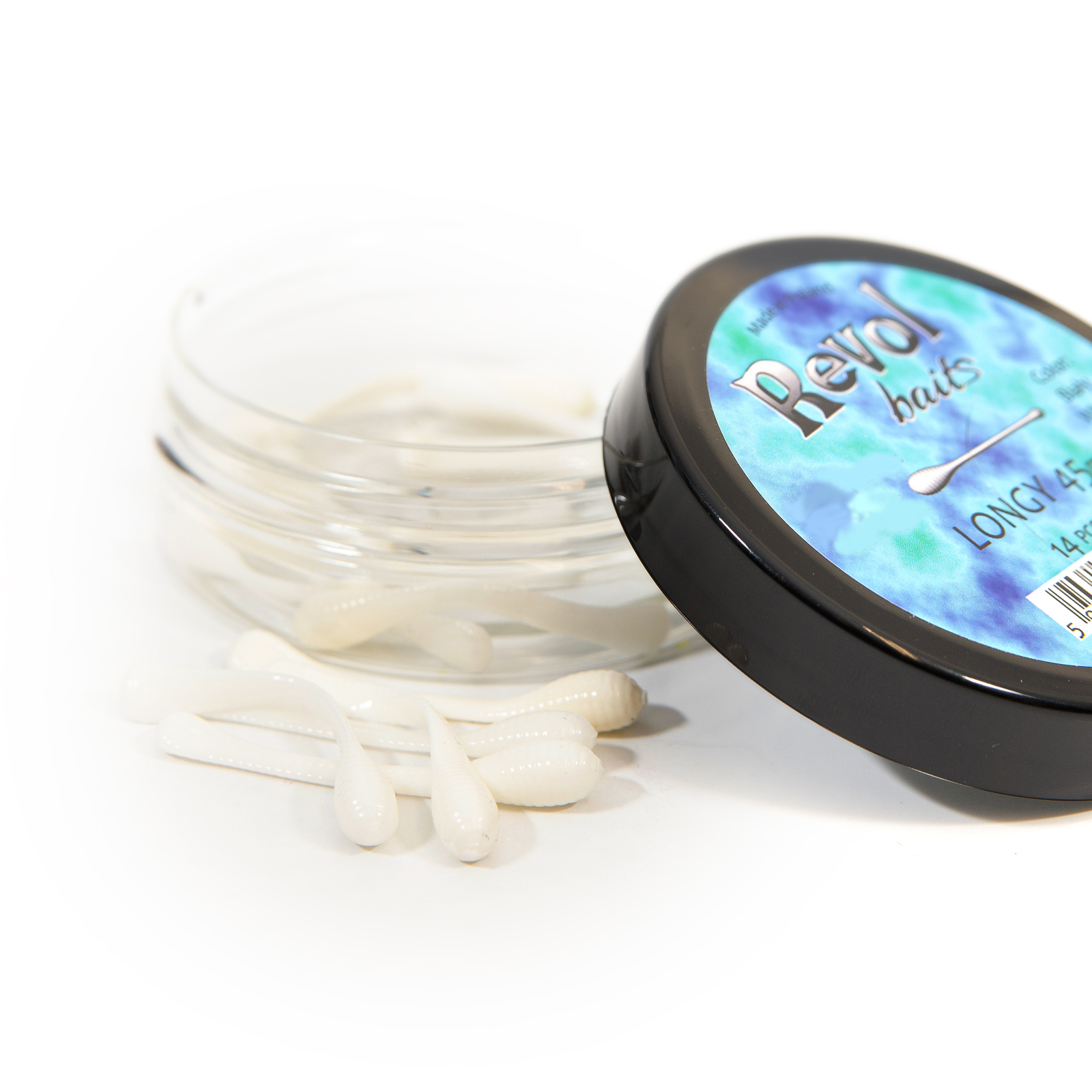Revol Baits nástraha Longi 45mm příchuť krevetka, barva bílá 14ks