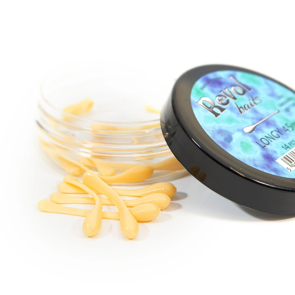 Revol Baits nástraha Longi 45mm příchuť sýr-česnek, barva světle žlutá 14ks