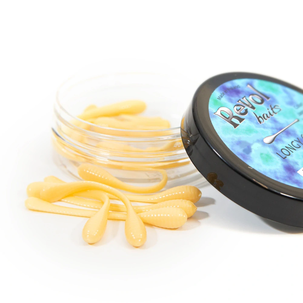 Revol Baits nástraha Longi 60mm příchuť sýr-česnek, barva světle žlutá 12ks