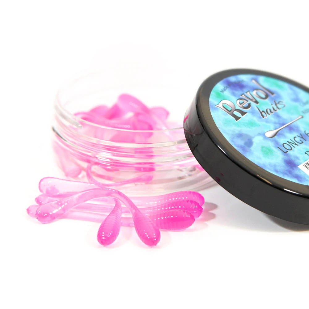 Revol Baits nástraha Longi 60mm příchuť krevetka, barva růžová UV 12ks