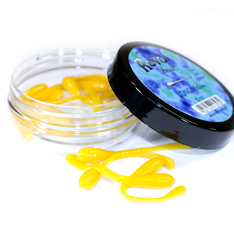 Revol Baits nástraha Longi 60mm příchuť sýr-česnek, barva žlutá 12ks