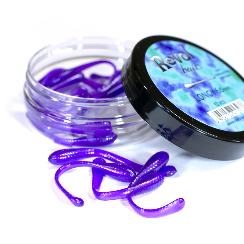 Revol Baits nástraha Longi 60mm příchuť sýr-česnek, barva fialová perleť 12ks