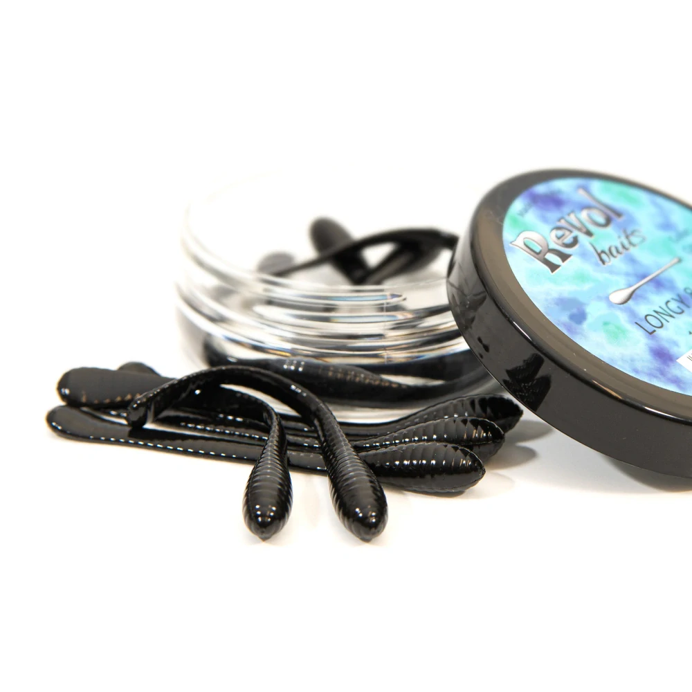 Revol Baits nástraha Longi 80mm příchuť krevetka, barva černá 10ks