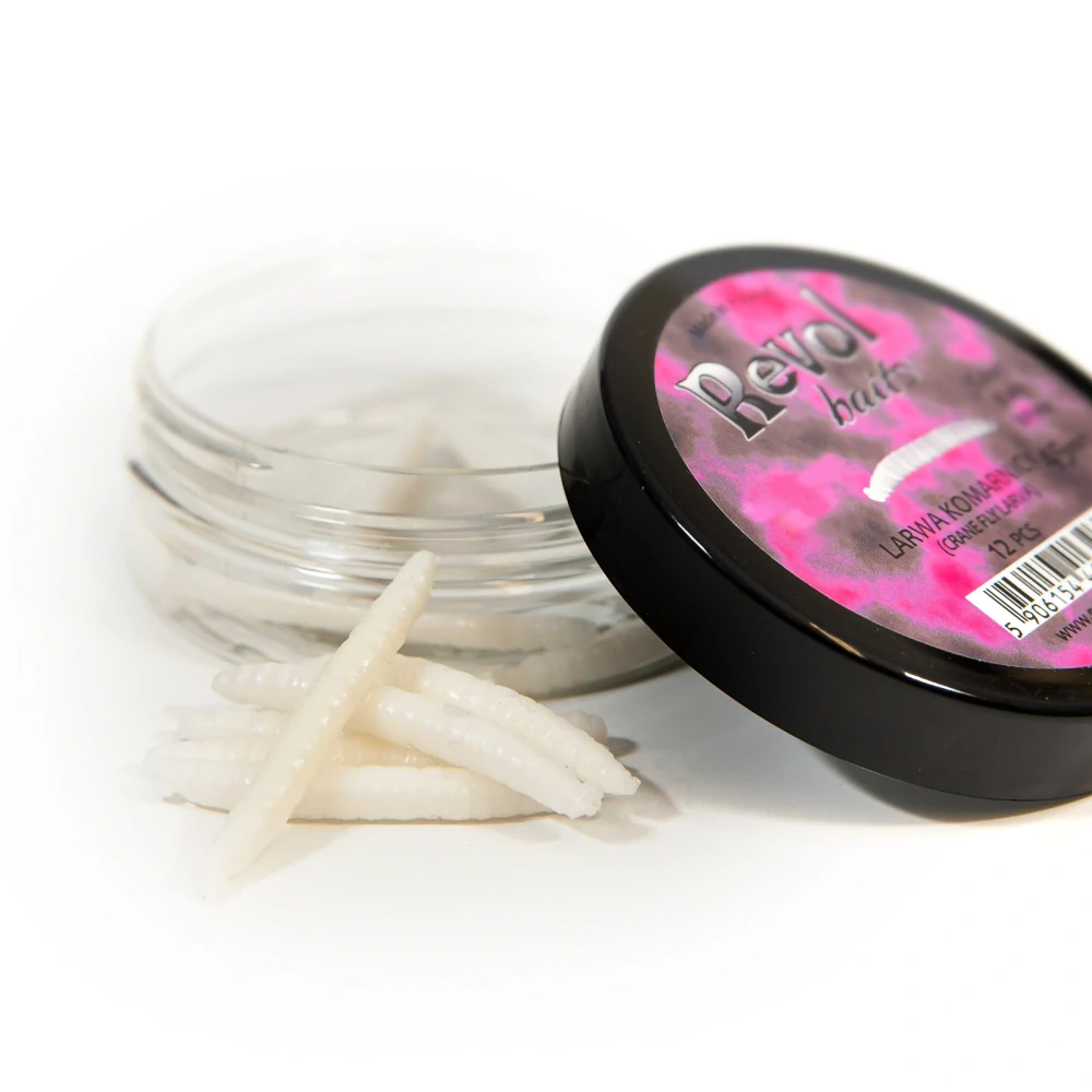 Revol Baits nástraha Crane Fly larva 45mm příchuť krevetka, barva bílá 12ks
