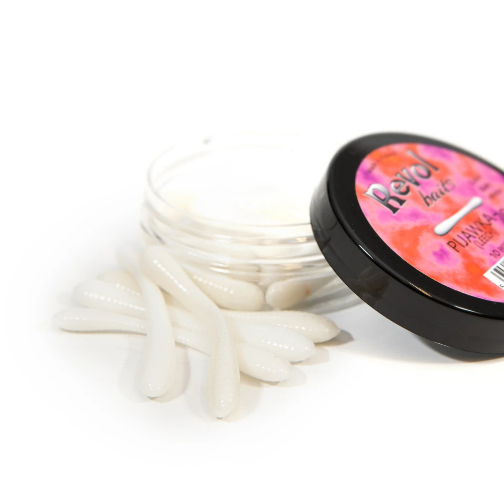 Revol Baits nástraha Leech 70mm příchuť krevetka, barva bílá 10ks