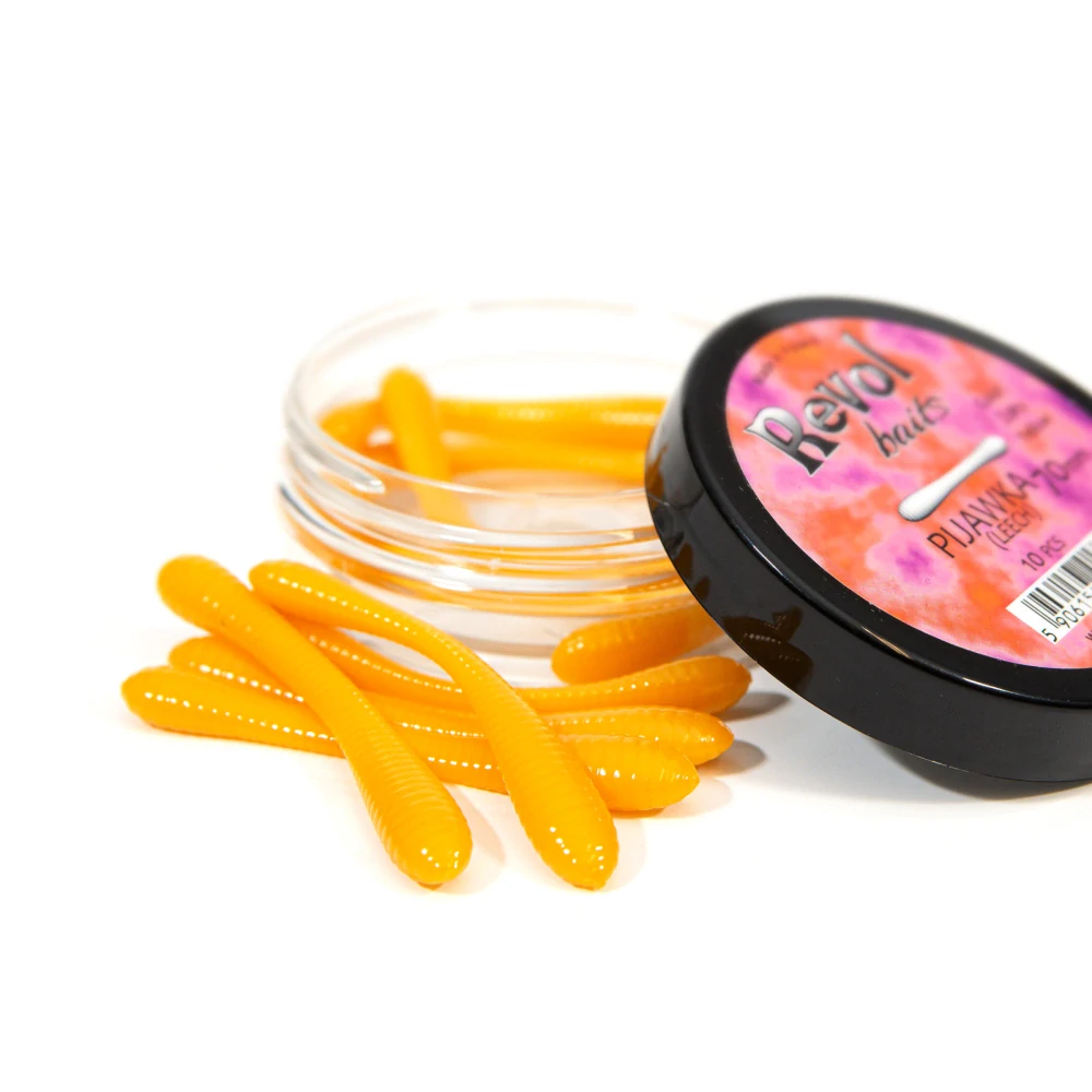 Revol Baits nástraha Leech 70mm příchuť sýr-česnek, barva žlutá 10ks