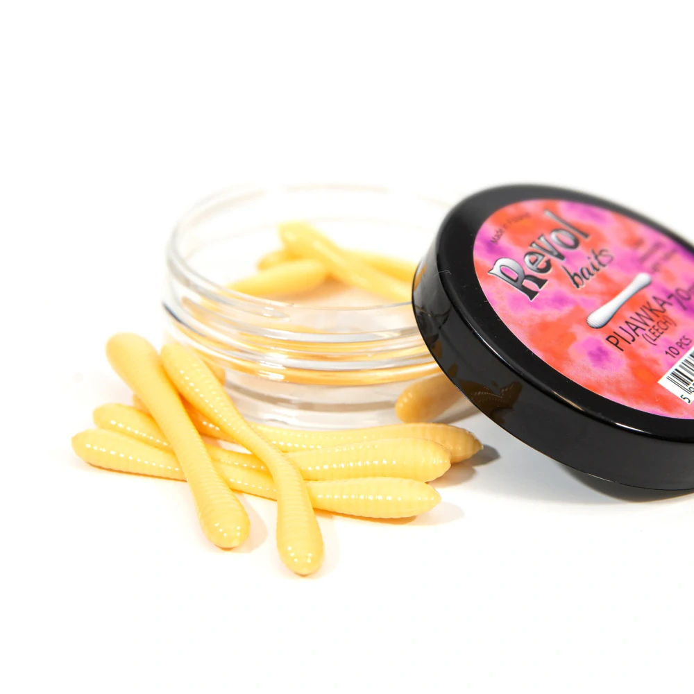 Revol Baits nástraha Leech 70mm příchuť krevetka, barva světle žlutá 10ks