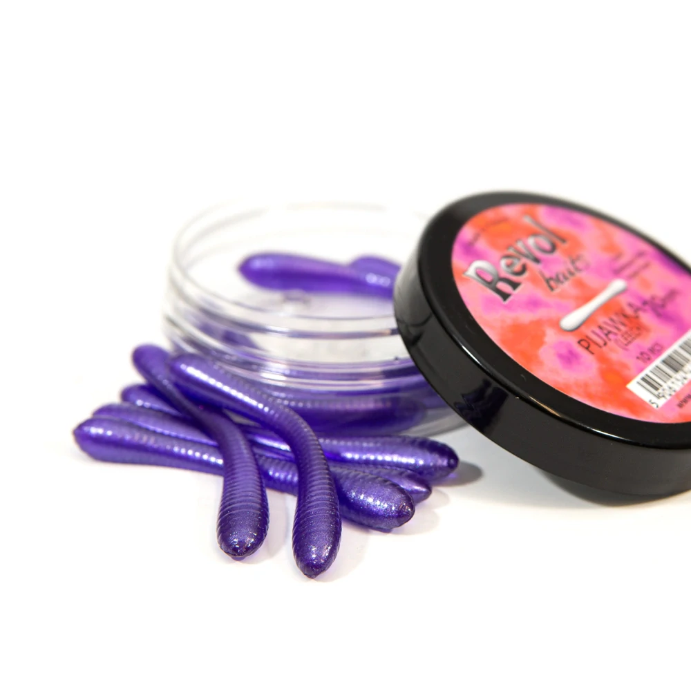 Revol Baits nástraha Leech 70mm příchuť krevetka, barva fialová perleť 10ks