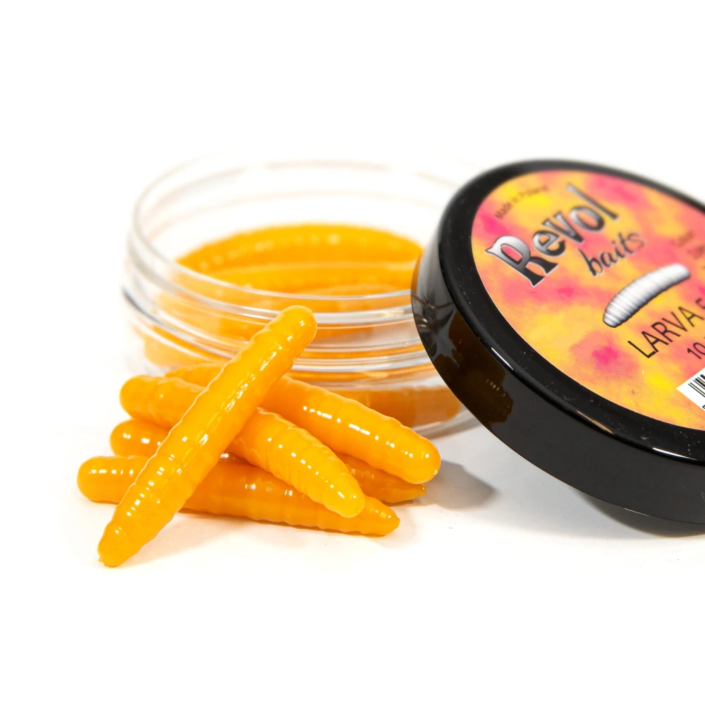 Revol Baits nástraha Larva 50mm příchuť sýr-česnek, barva žlutá 10ks
