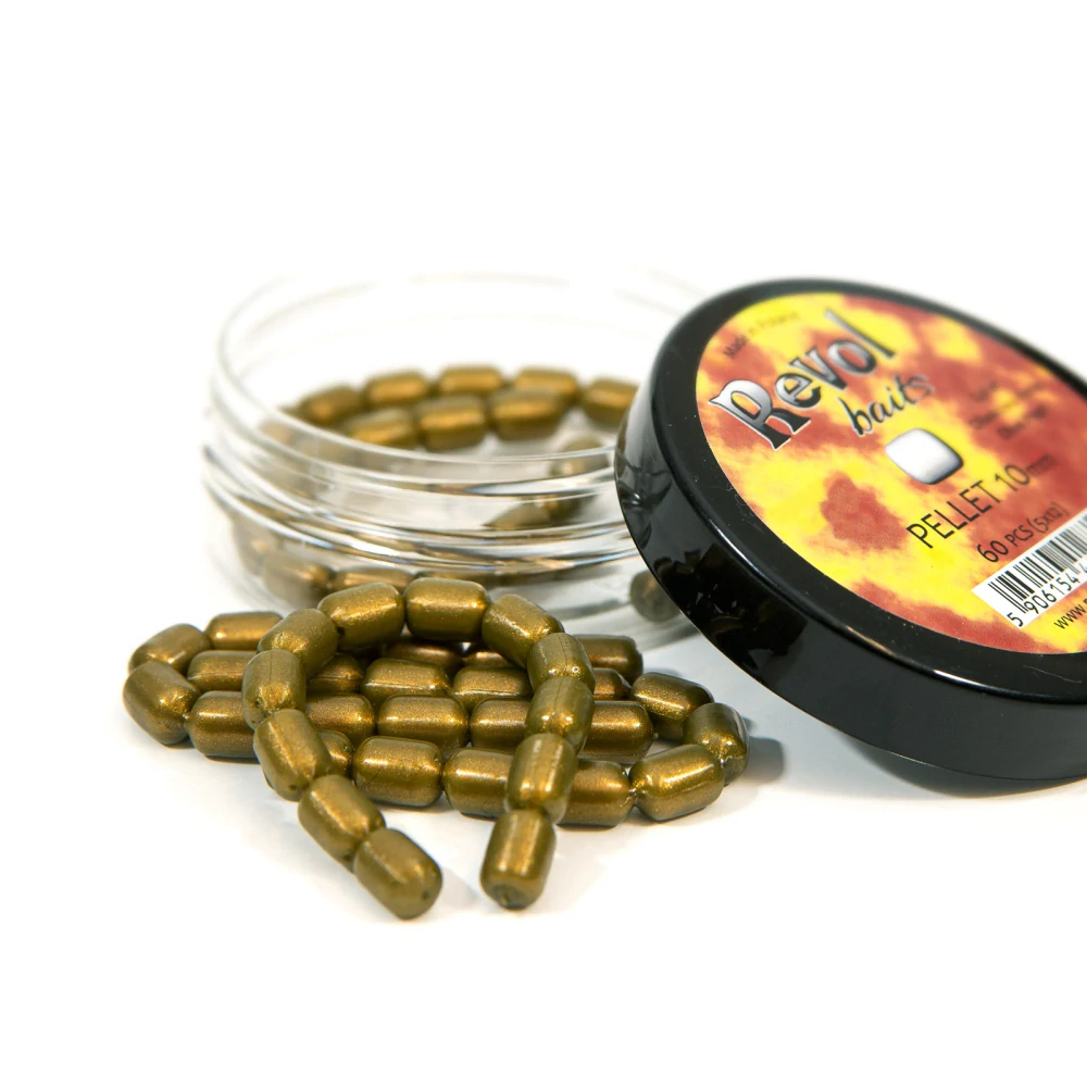 Revol Baits nástraha Pellet 10mm příchuť sýr-česnek, barva olivová perleť 60ks