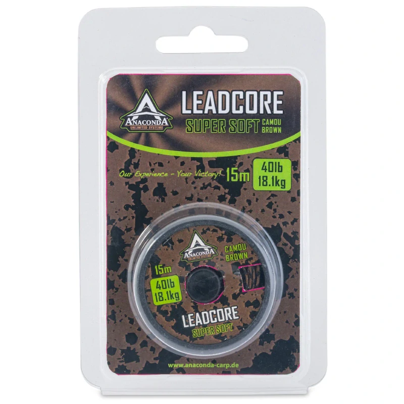 Anaconda olověnka Super Soft Leadcore 60lb 15m hnědá