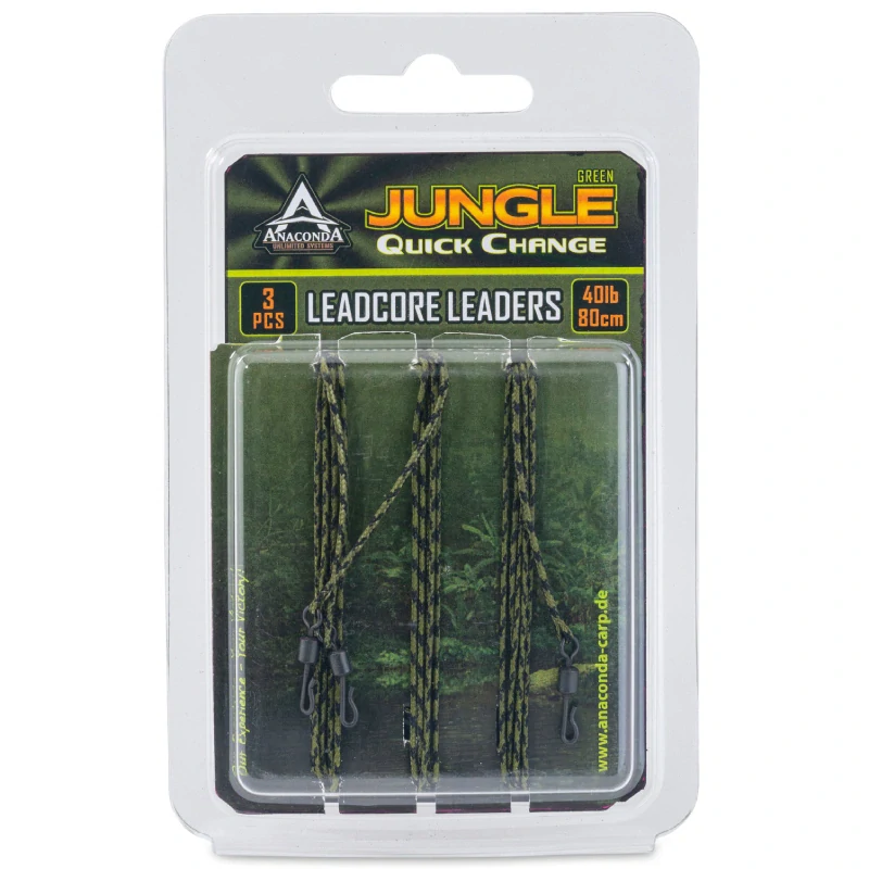 Anaconda olověnka Jungle Quick Change Leadcore Leaders 60lb 3ks zelená