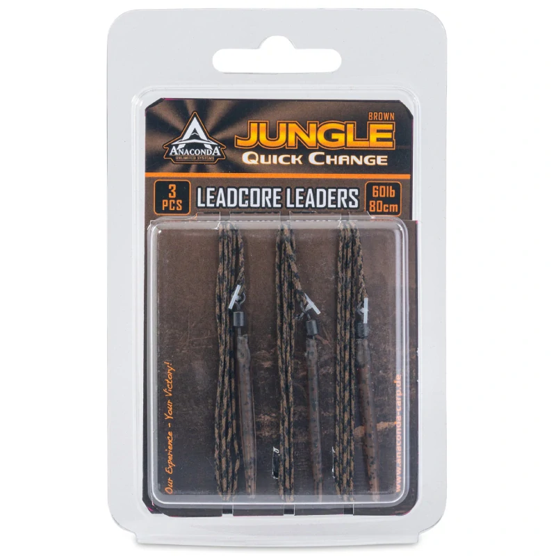 Anaconda olověnka Jungle Quick Change Leadcore Leaders 60lb 3ks hnědá