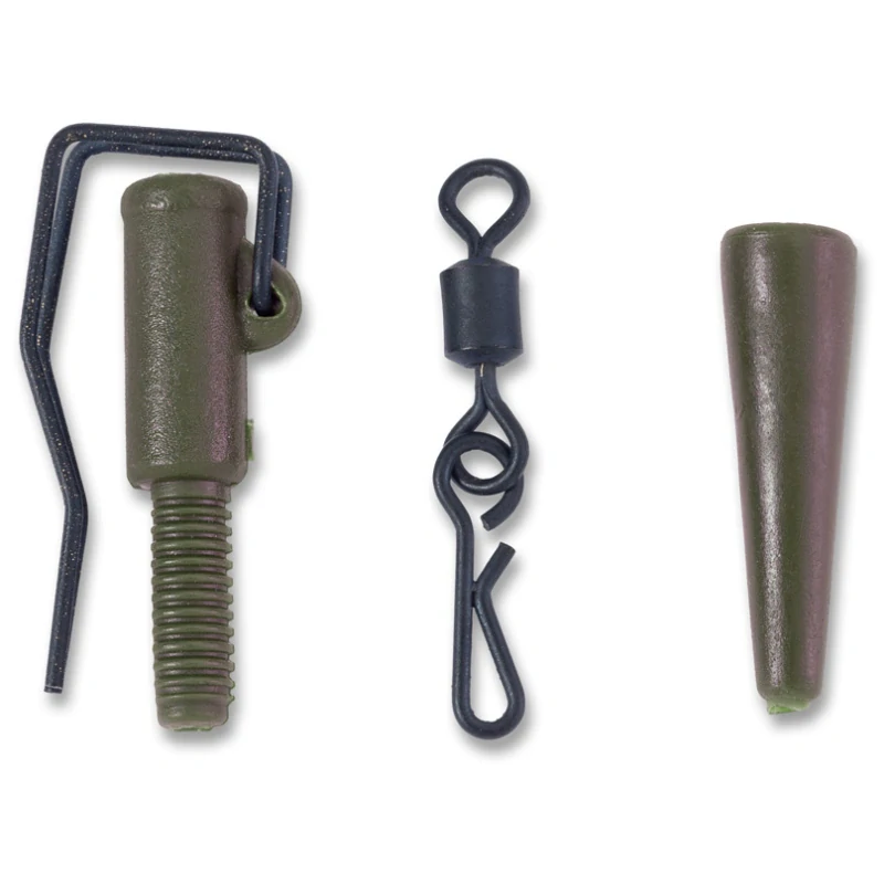 Anaconda bezpečnostní klip Quick Change Easy Lock Lead Clip army zelená 5ks