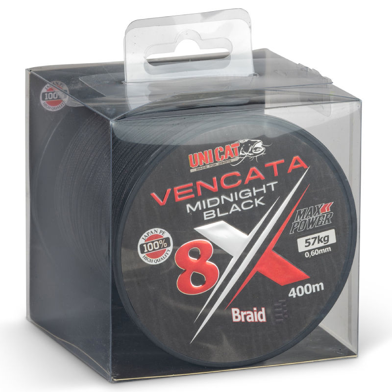 Uni Cat šňůra Vencata Midnight Black 8X 400m 0,60mm 57kg