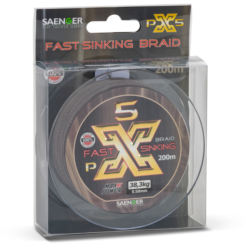 Saenger šňůra PX5 Fast Sinking Braid 0,15mm 10,3kg 200m Brown