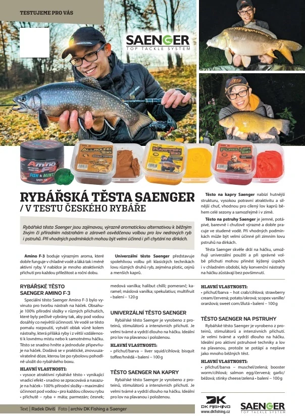 Saenger rybářské těsto Amino F-3 příchuť Halibut chilli 120g