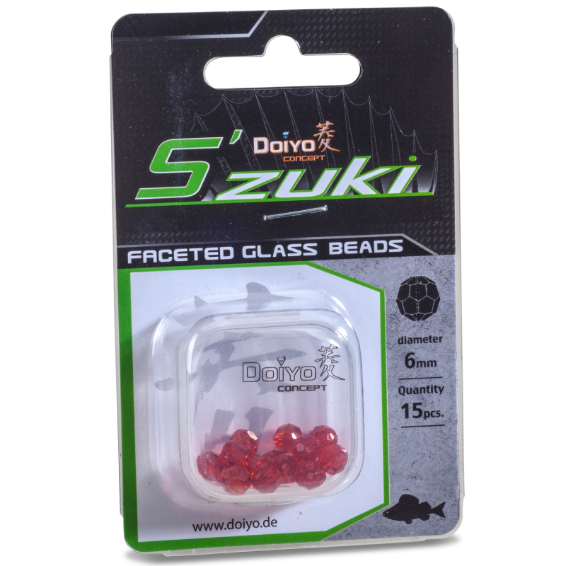 Doiyo broušené skleněné korálky Red 6mm 15ks