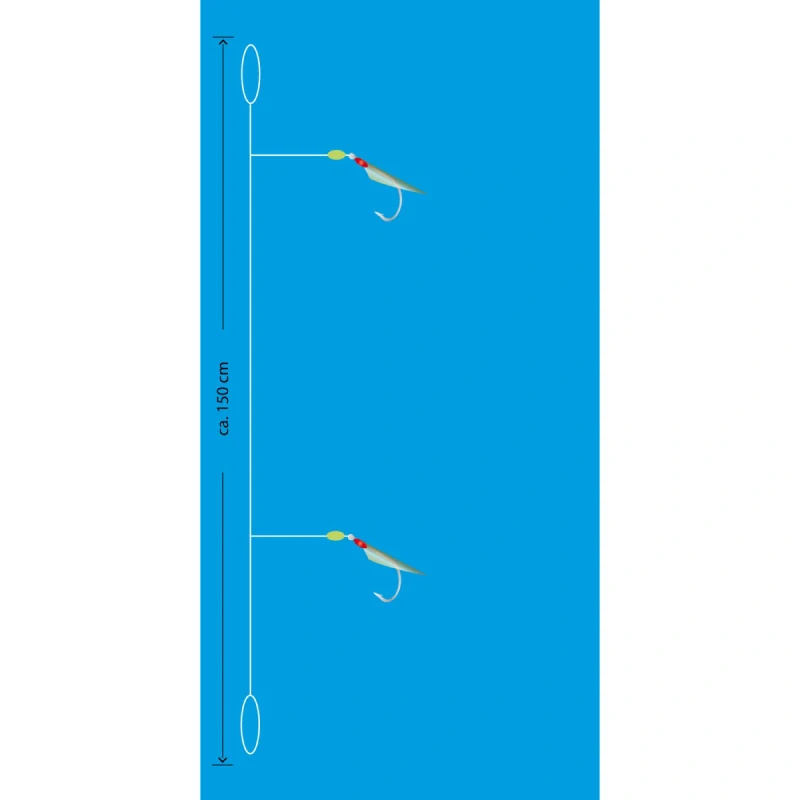 Aquantic návazec Real Skin Leader Rig 2 háčky velikost 6 délka 150cm natural
