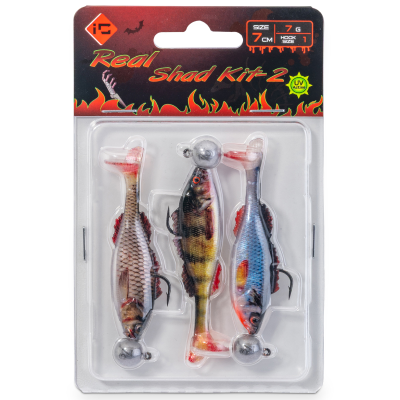 Iron Trout nástraha Real Shad Kit 9cm 10g velikost 4/0, MIX 2, 3ks