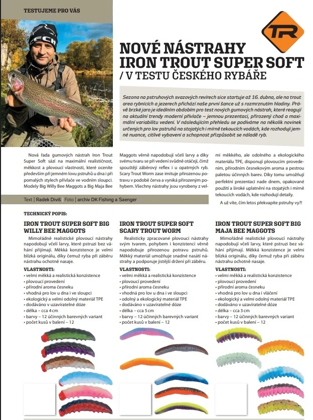 Iron Trout nástraha Super Soft Scary Trout Worm česnek 5cm MS 12ks