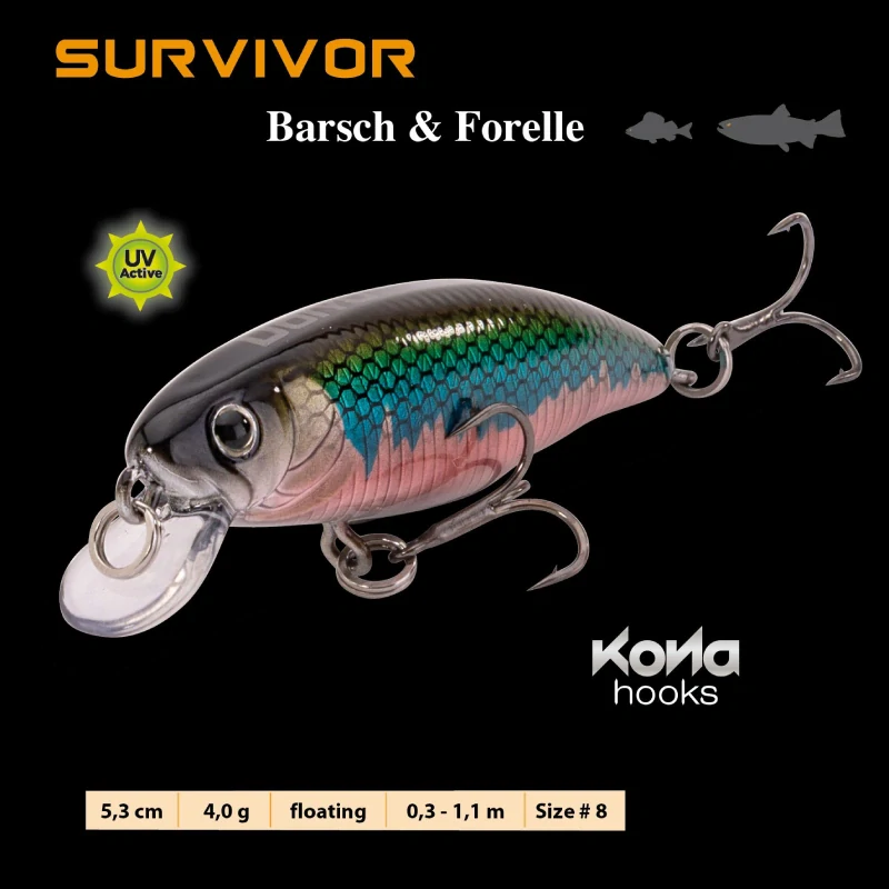 Doiyo wobler Survivor Barsch & Forelle 5,3cm 4g BT