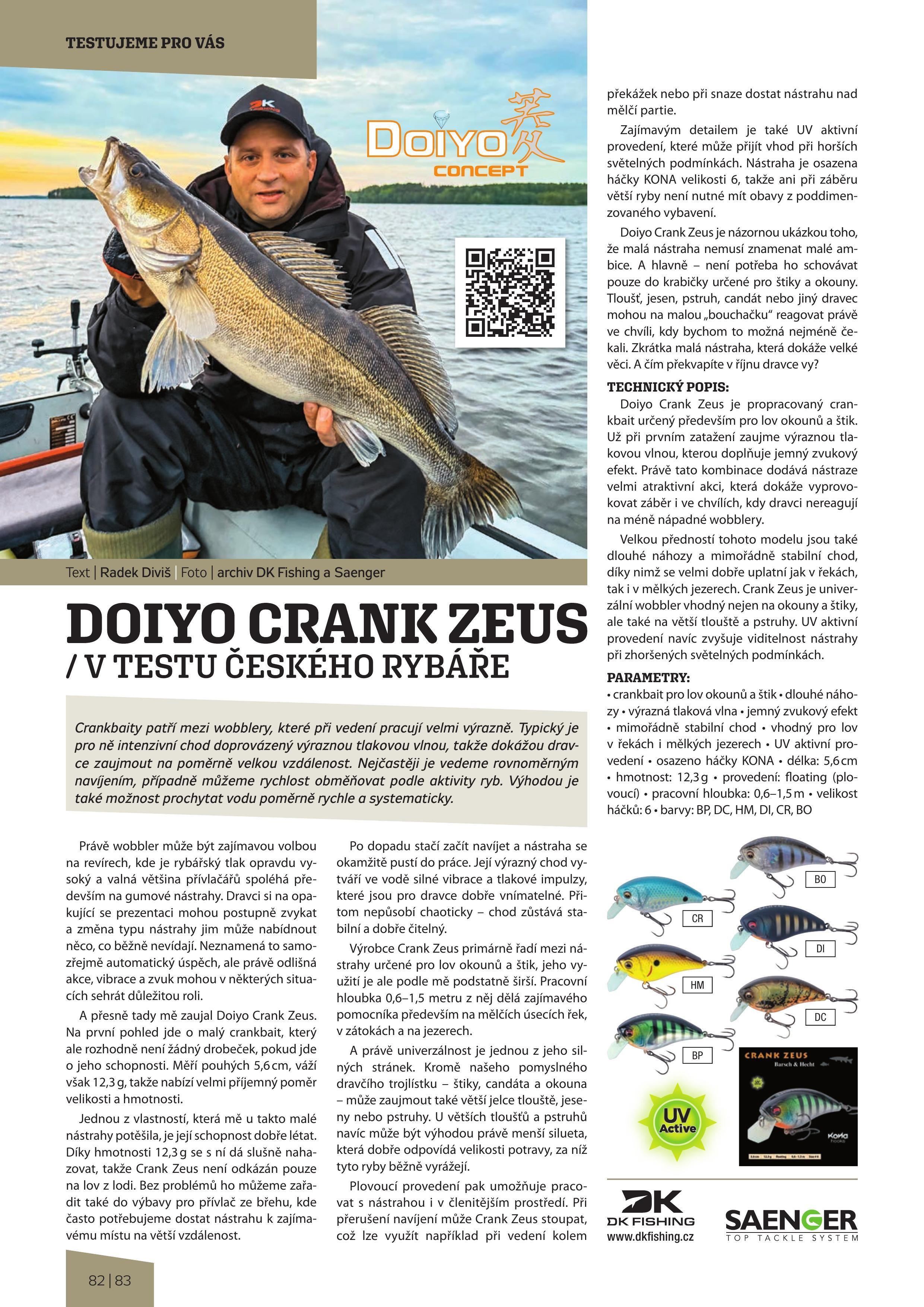 Doiyo wobler Crank Zeus Barsch & Hecht 5,6cm 12,3g BO