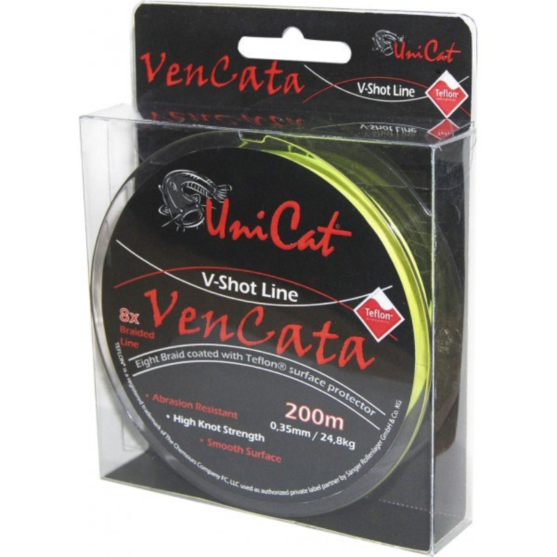 Uni Cat pletená šňůra Vencata V-Shot Line Yellow 200m 0,45mm 38,5kg