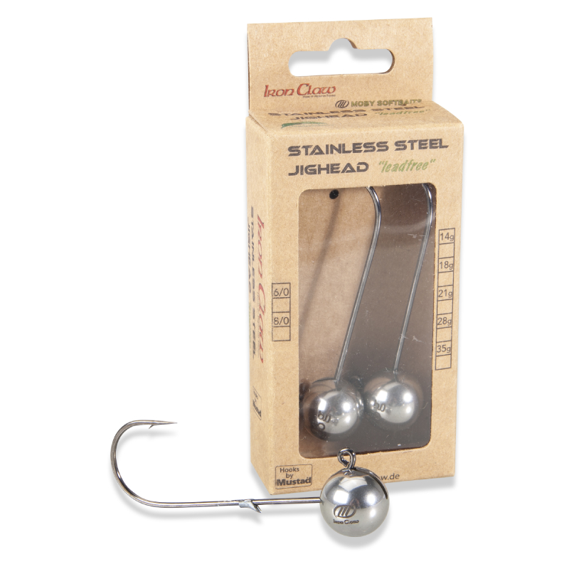 Iron Claw jigové háčky Moby z nerez oceli velikost 2/0, 10 g 3 ks