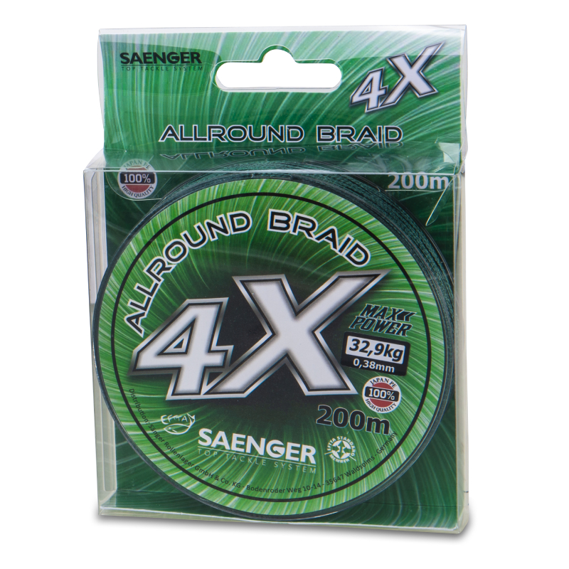 Saenger šňůra 4 X Allround Braid 200 m 0,17 mm zelená