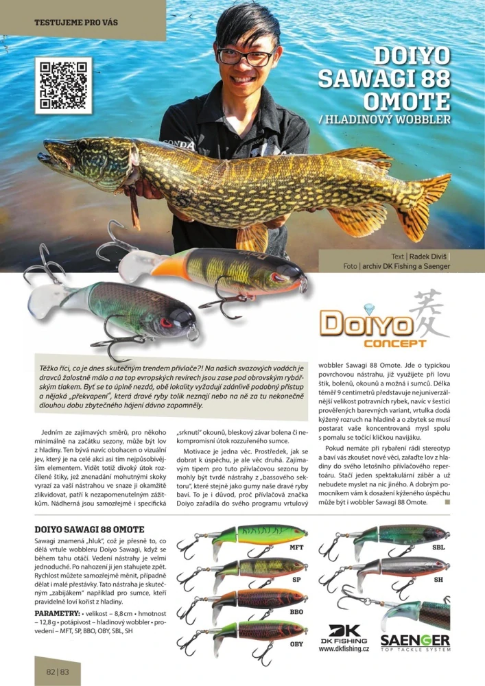 Doiyo wobler Sawagi 88 omote 8,8cm 12,8g SBL