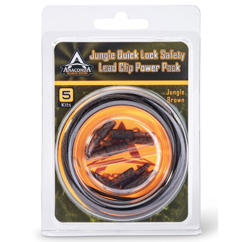 Anaconda Jungle Quick Lock Safety Lead Clip Power Pack jungle hnědá 5ks