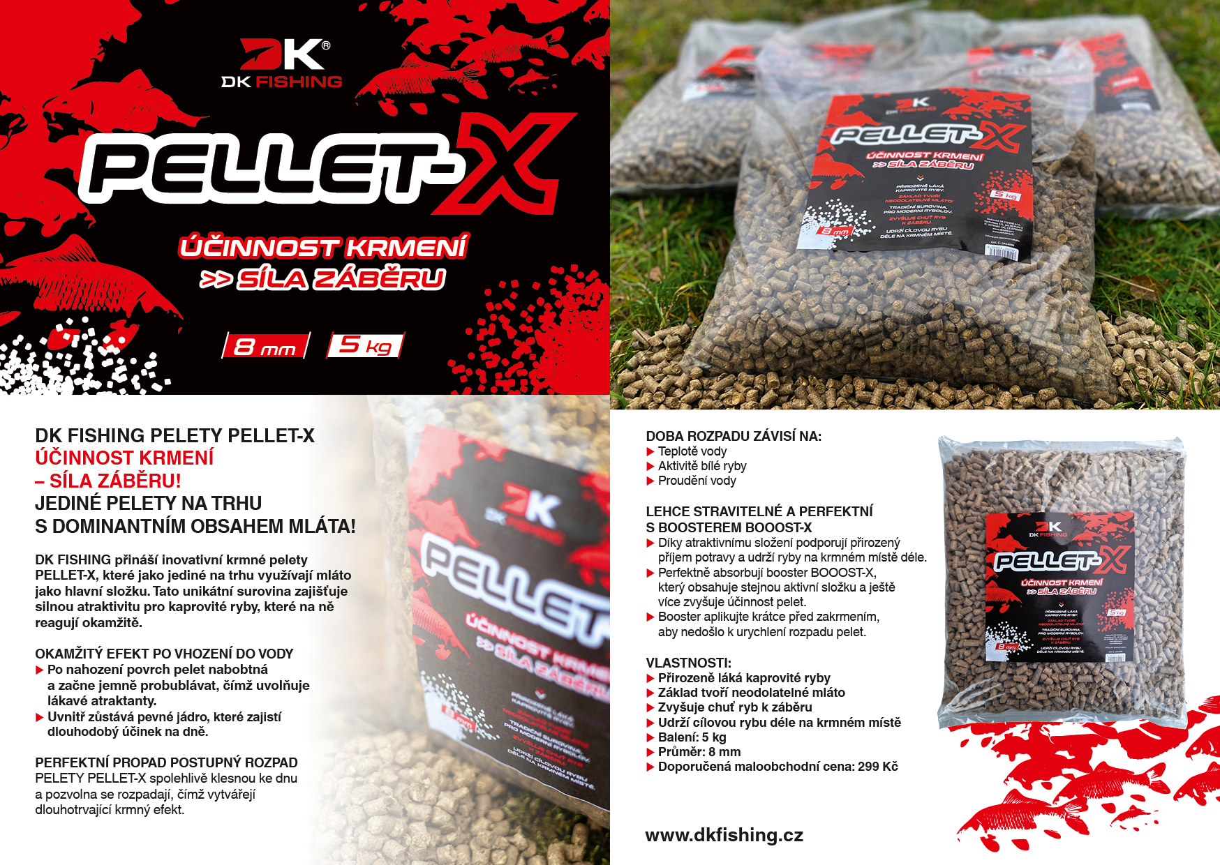 DK FISHING pelety z mláta PELLET-X 5kg 8mm