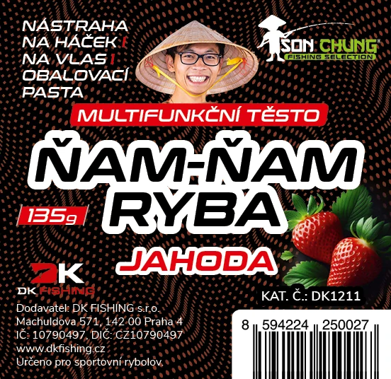 DK FISHING inovativní těsto Ňam-Ňam ryba jahoda 135g