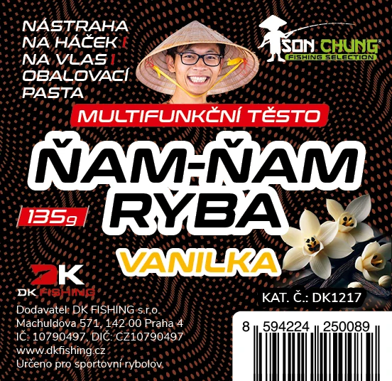 DK FISHING inovativní těsto Ňam-Ňam ryba vanilka 135g