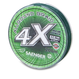 Saenger šňůra 4 X Allround Braid 200 m 0,35 mm zelená
