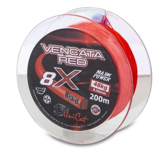 Uni Cat šňůra 8 X Vencata Red 0,37mm, 200 m, 34 kg