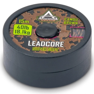 Anaconda olověnka Super Soft Leadcore 60lb 15m hnědá