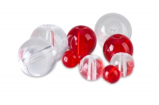 PFS červené korálky - Round Glass Beads Velikost 8 mm, 15ks/bal