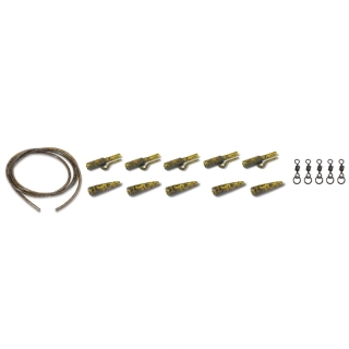 Anaconda sada klipů Safety Lead Clip 360° Flex Ring Swivel Kit Jungle zelená 5 setů