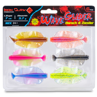 Iron Claw nástraha Wave Glider Mix Kit 1 Barsch & Zander 7cm 3,7g 6ks