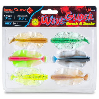 Iron Claw nástraha Wave Glider Mix Kit 2 Barsch & Zander 7cm 3,7g 6ks