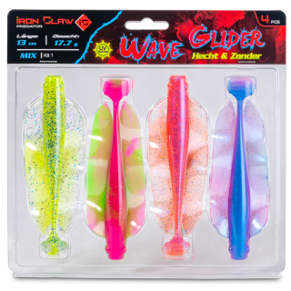 Iron Claw nástraha Wave Glider Mix Kit 1 Hecht & Zander 13cm 17,7g Floating 4ks